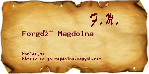 Forgó Magdolna névjegykártya