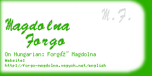 magdolna forgo business card